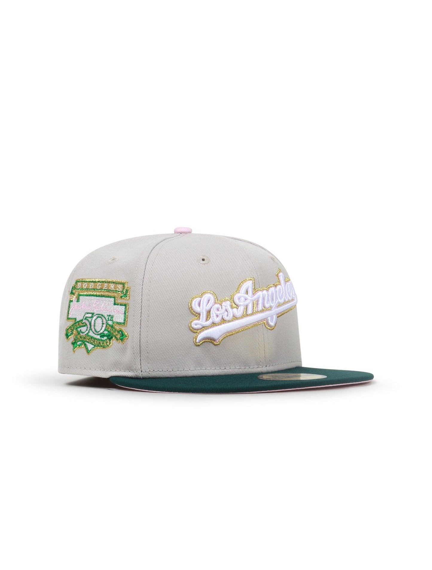 Gorra New Era 5950 Los Angeles Dodgers Jackie Robinson - Piedra/Verde