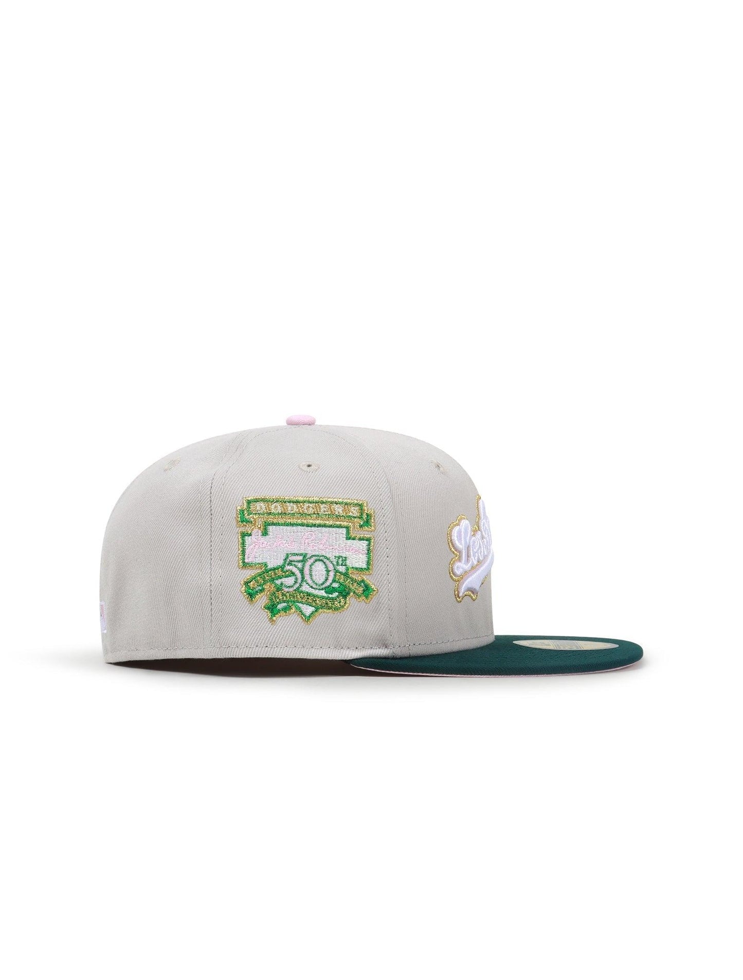 Gorra New Era 5950 Los Angeles Dodgers Jackie Robinson - Piedra/Verde