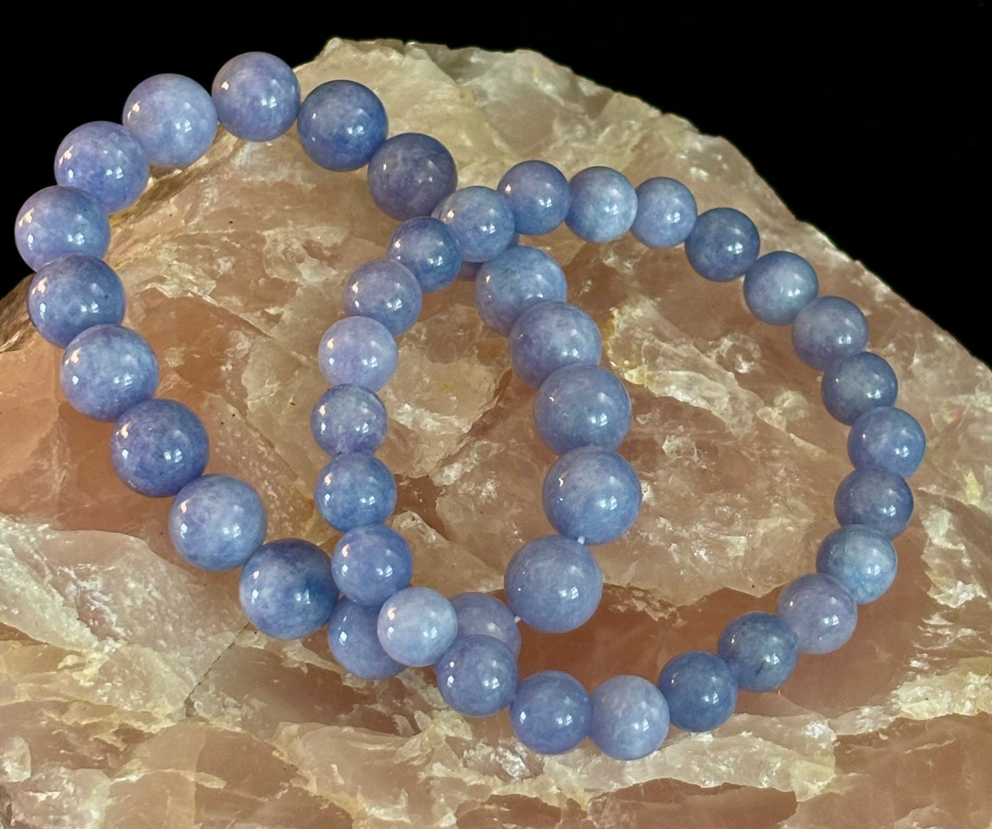 Pulsera de Ágata de Encaje Azul – Pulsera de Piedras Naturales para Aliviar la Ansiedad y Aportar Calma (Muñecas Medianas)