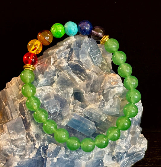Pulsera Curativa de Chakra y Aventurina Verde