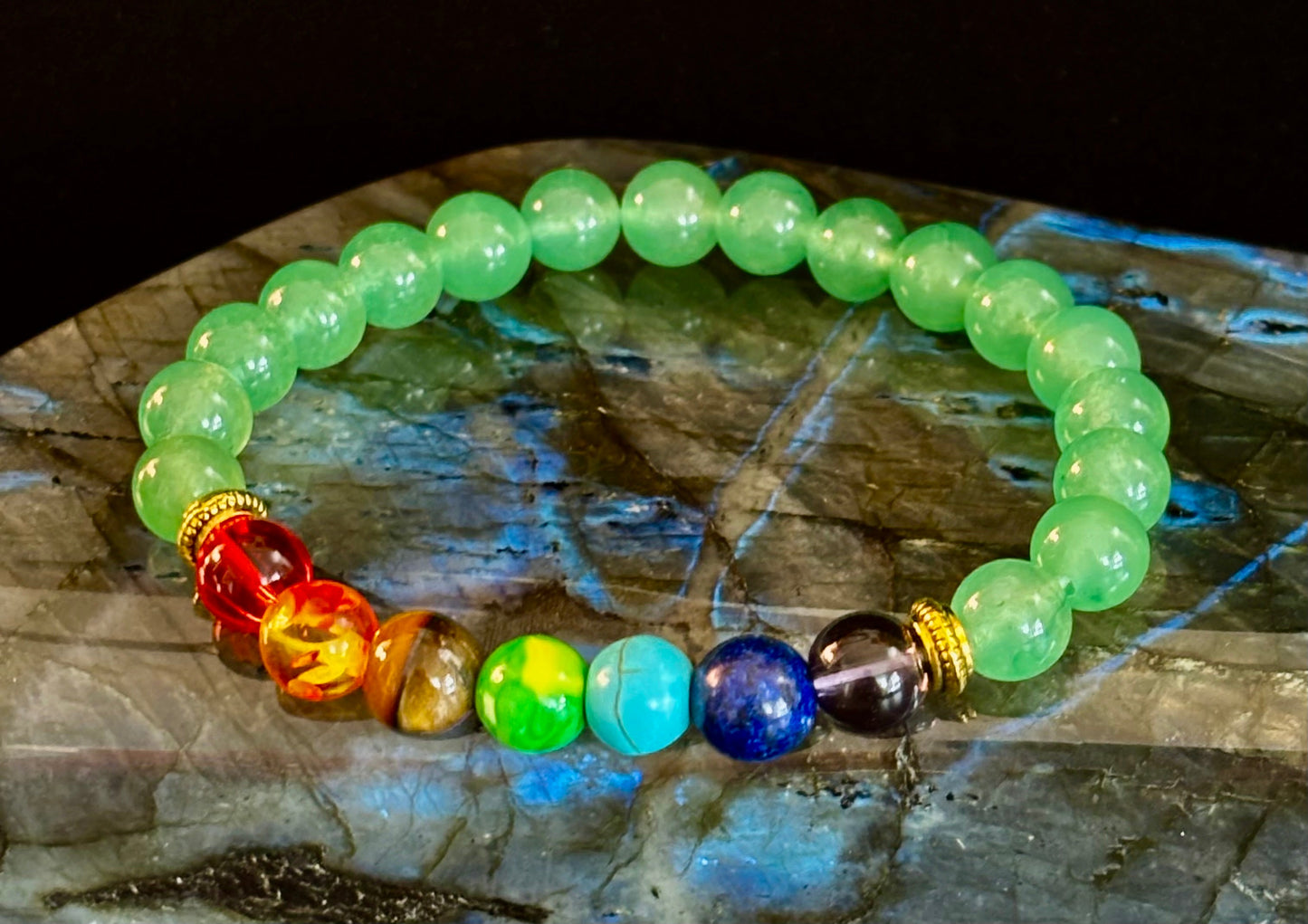 Pulsera Curativa de Chakra y Aventurina Verde