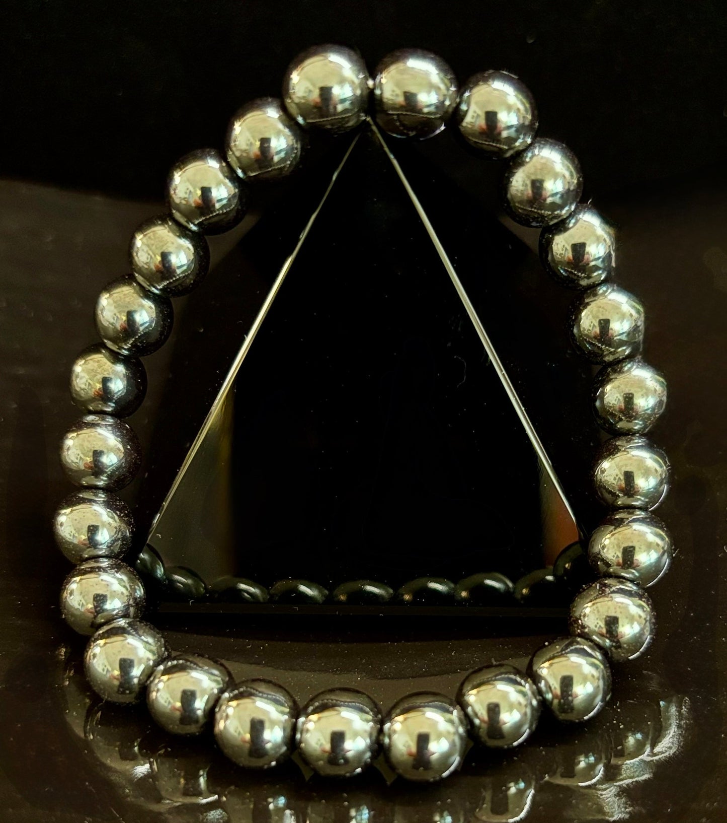 Pulsera de Hematita para Conexión a Tierra y Protección – Piedra Curativa para el Chakra Raíz para Confianza, Claridad y Estabilidad (Opciones de 6mm, 8mm, 10mm)