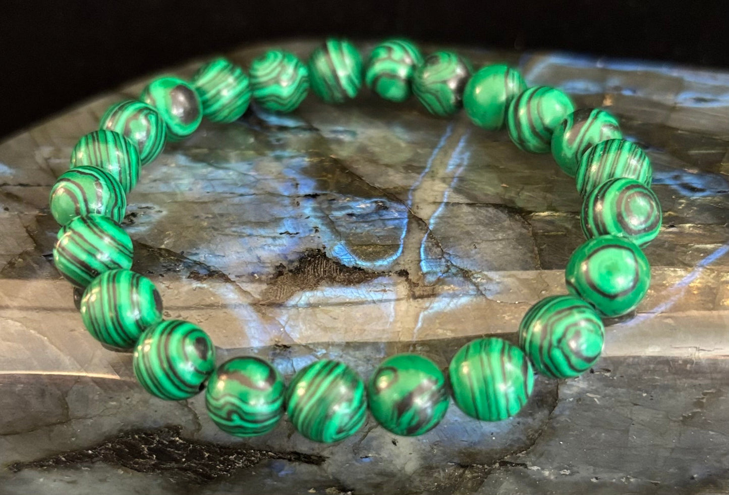 Pulsera de Cuentas de Malaquita – Transformación y Protección