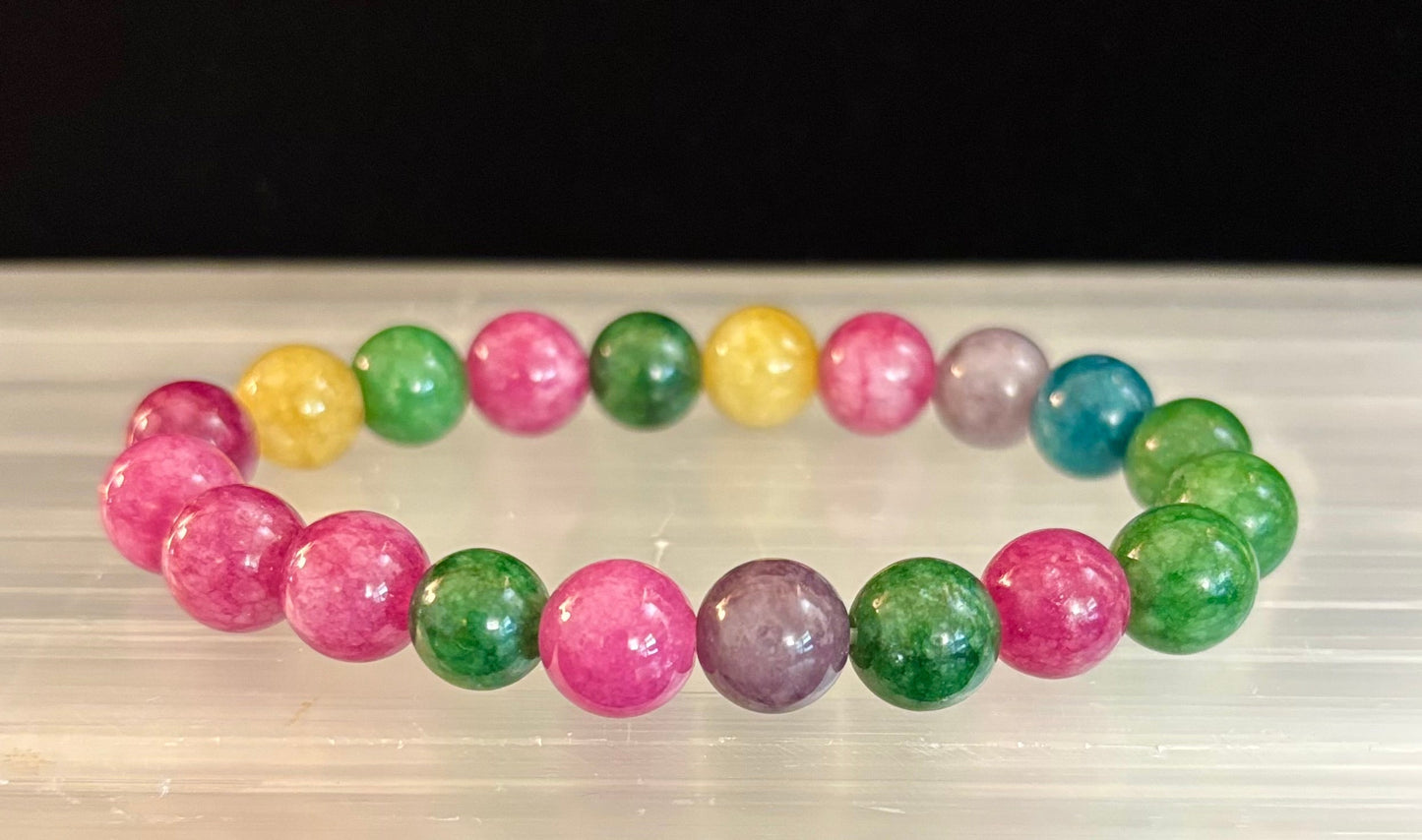 Pulsera de Turmalina Multicolor – Equilibrio, Protección y Sanación Emocional Infundida con Reiki (Muñeca Mediana)