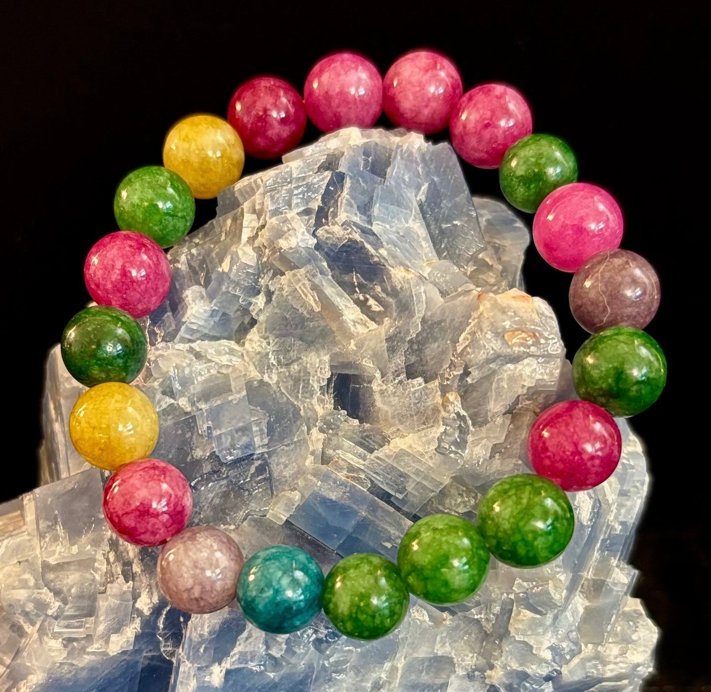 Pulsera de Turmalina Multicolor – Equilibrio, Protección y Sanación Emocional Infundida con Reiki (Muñeca Mediana)