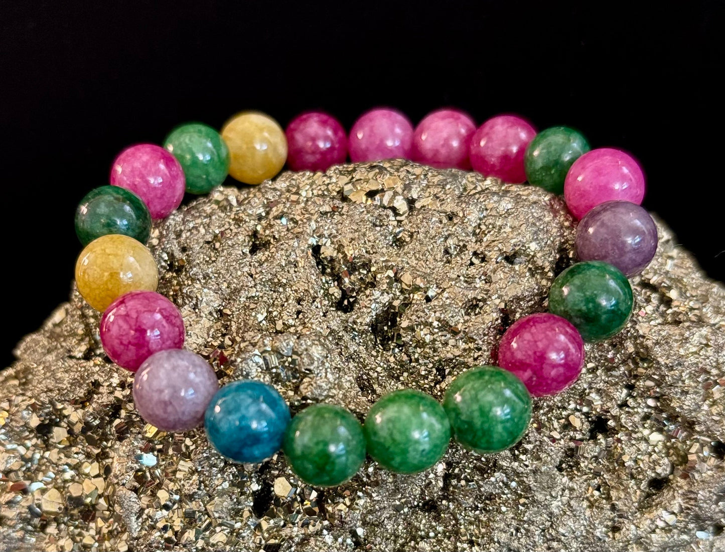 Pulsera de Turmalina Multicolor – Equilibrio, Protección y Sanación Emocional Infundida con Reiki (Muñeca Mediana)