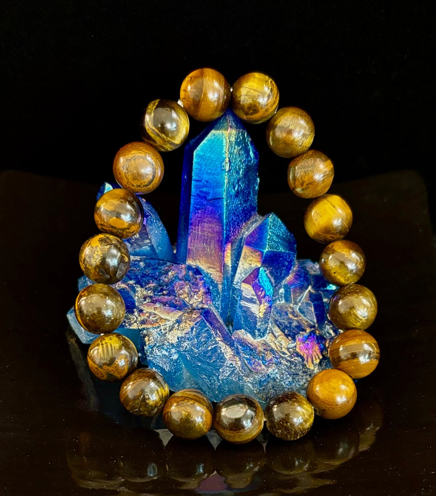 Pulsera de cuentas Ojo de Tigre natural – Piedra del Poder Personal