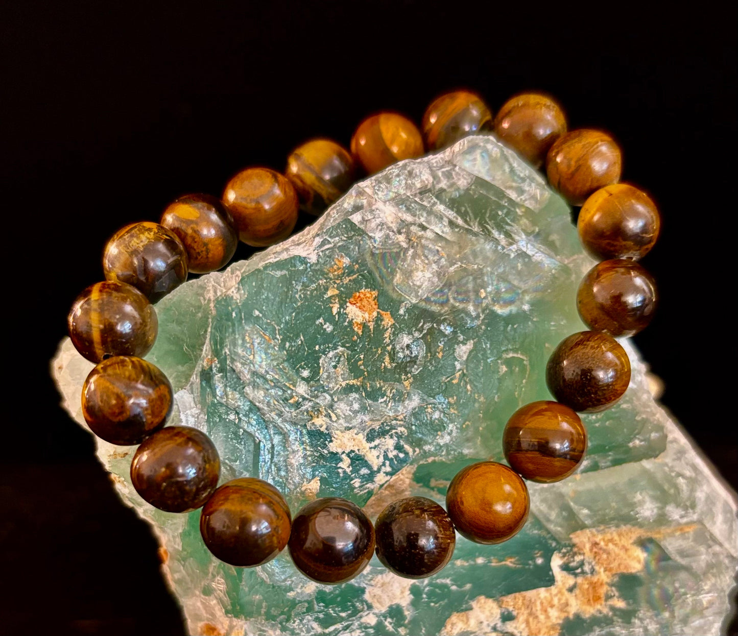 Pulsera de cuentas Ojo de Tigre natural – Piedra del Poder Personal