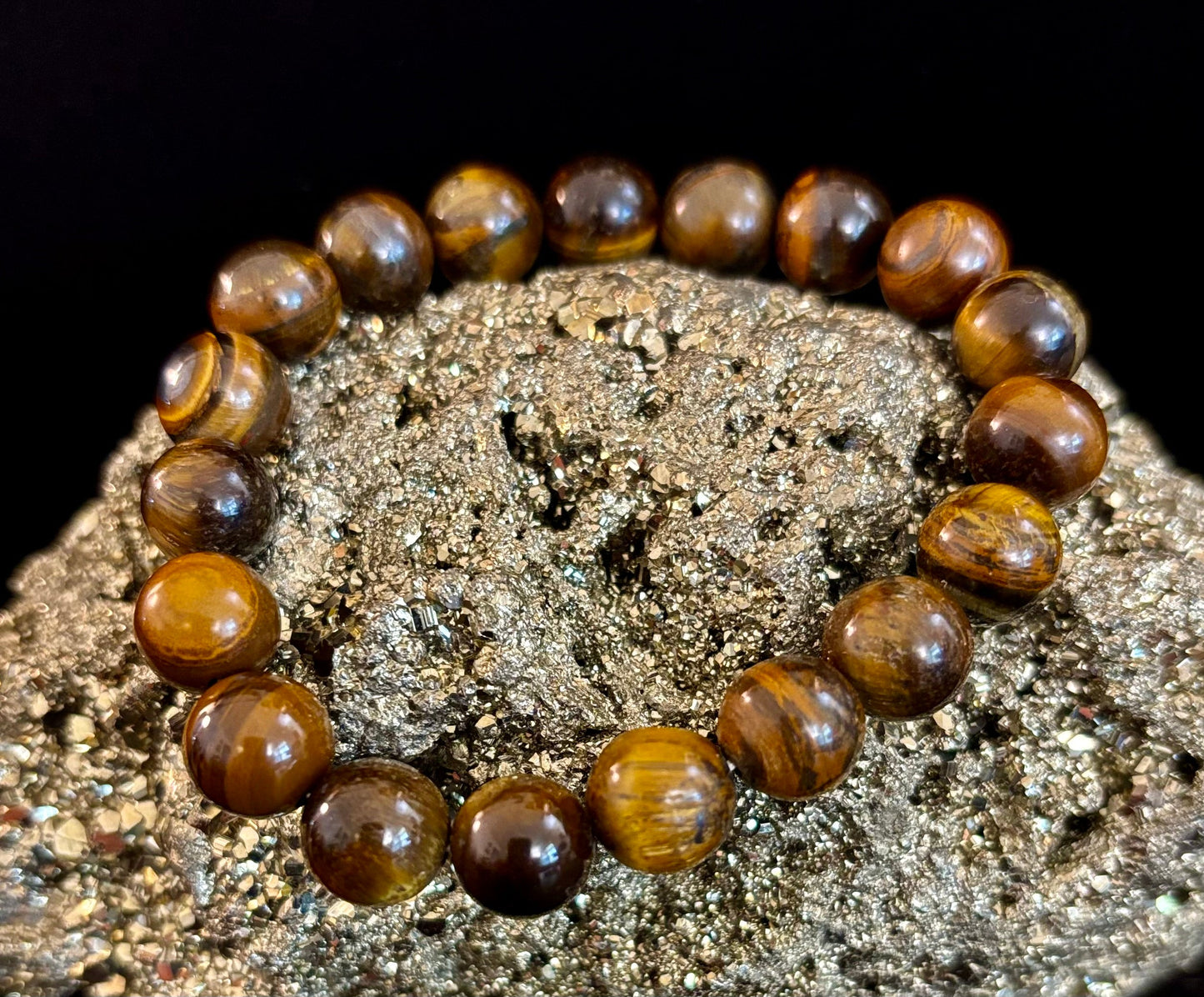 Pulsera de cuentas Ojo de Tigre natural – Piedra del Poder Personal