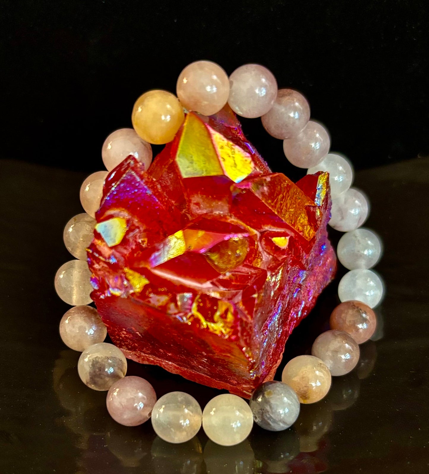 Elegante Pulsera de Cuarzo Natural – Energía Calmante y Estilo Atemporal