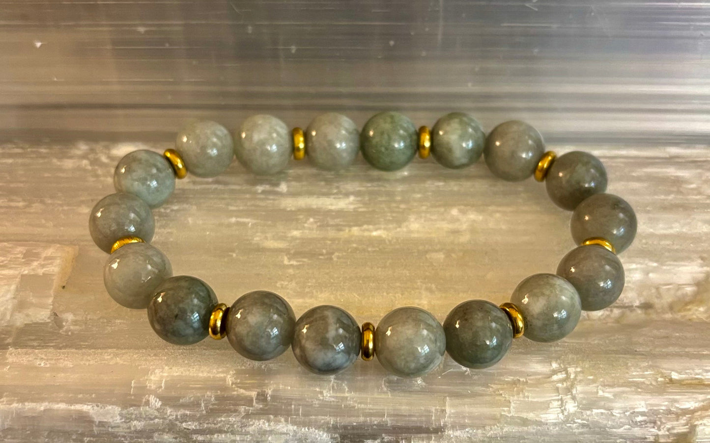 Pulsera de aventura Zen Jade – Jade natural de 10 mm para muñecas grandes