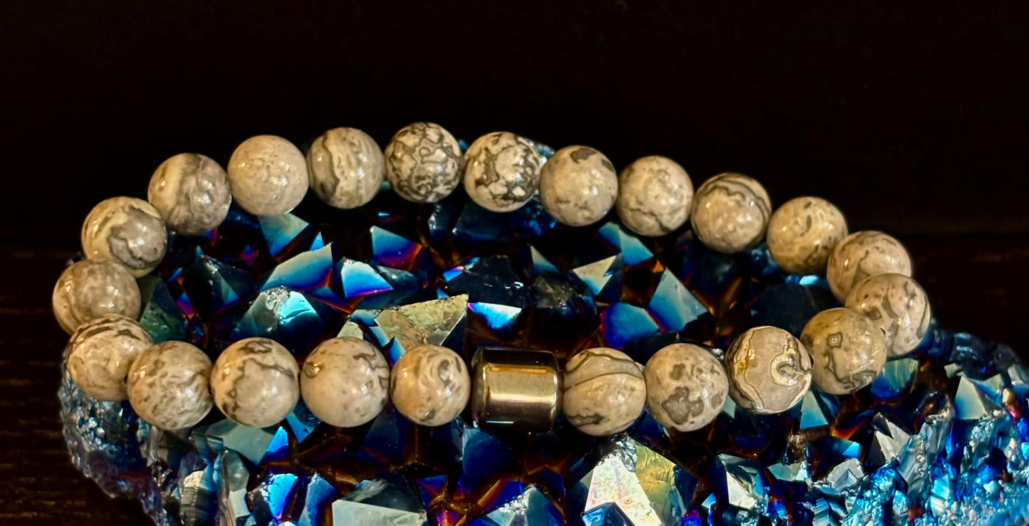 Colección Energía Terrestre – 6 opciones - Pulseras de piedra natural y cuentas magnéticas para muñecas medianas a grandes