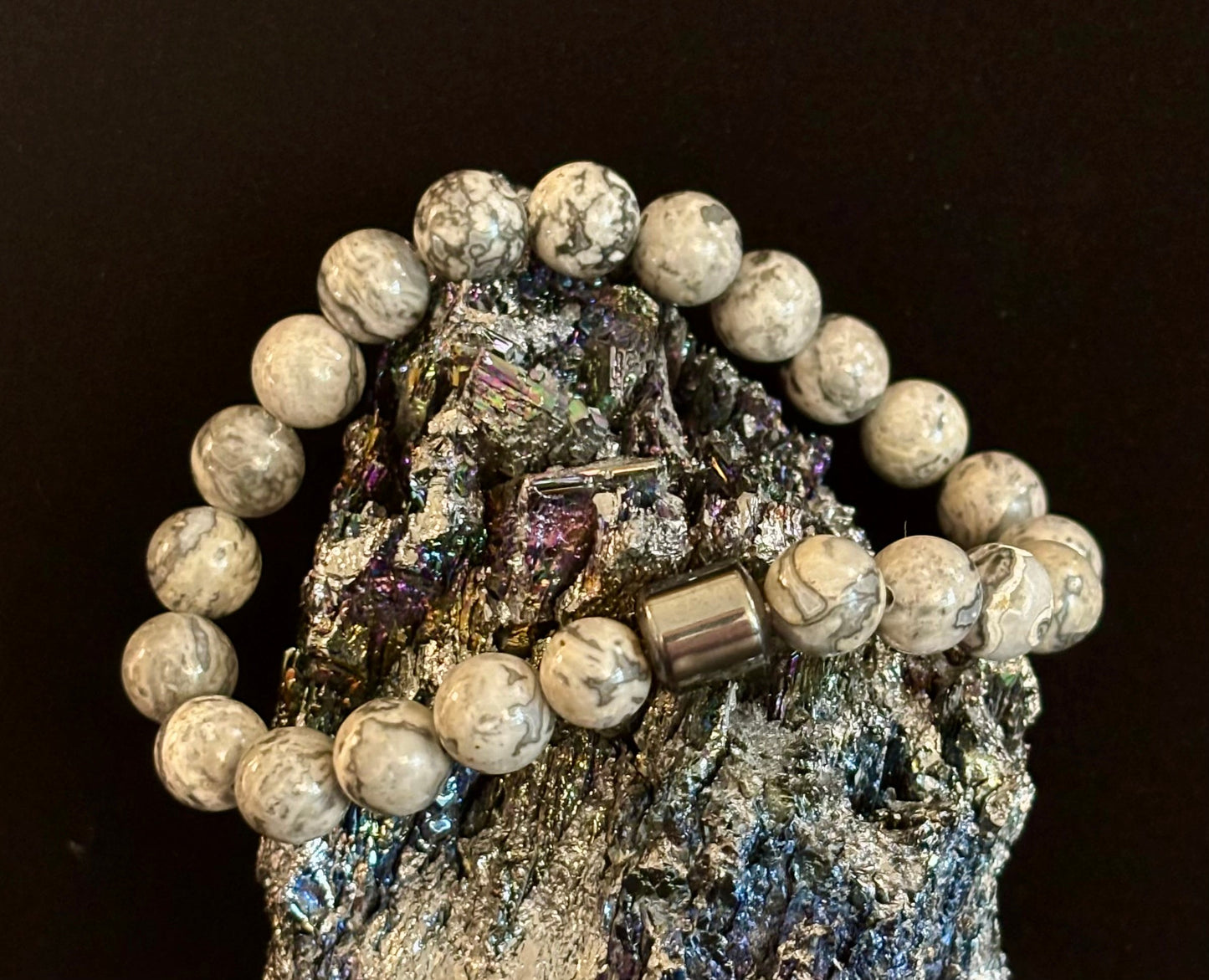 Colección Energía Terrestre – 6 opciones - Pulseras de piedra natural y cuentas magnéticas para muñecas medianas a grandes
