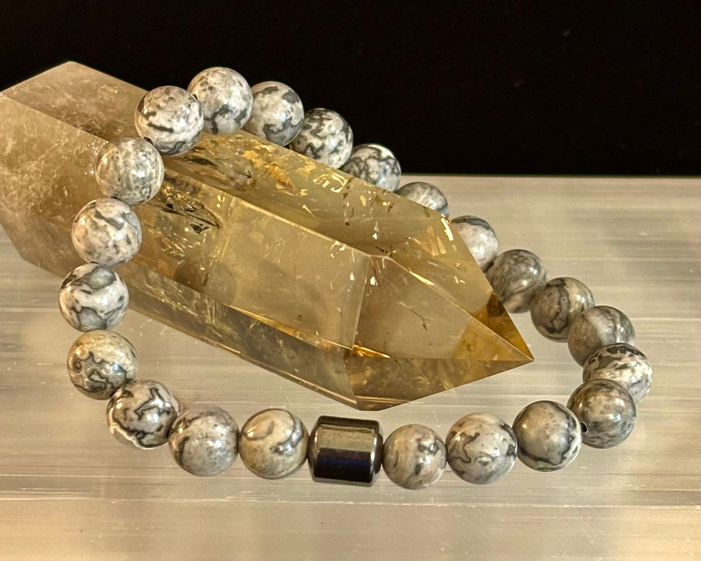 Colección Energía Terrestre – 6 opciones - Pulseras de piedra natural y cuentas magnéticas para muñecas medianas a grandes