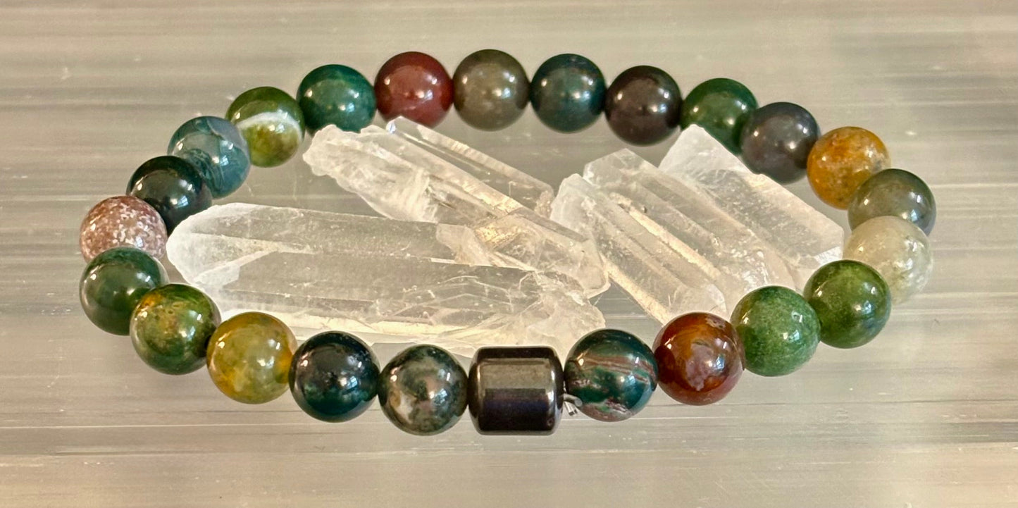 Colección Energía Terrestre – 6 opciones - Pulseras de piedra natural y cuentas magnéticas para muñecas medianas a grandes
