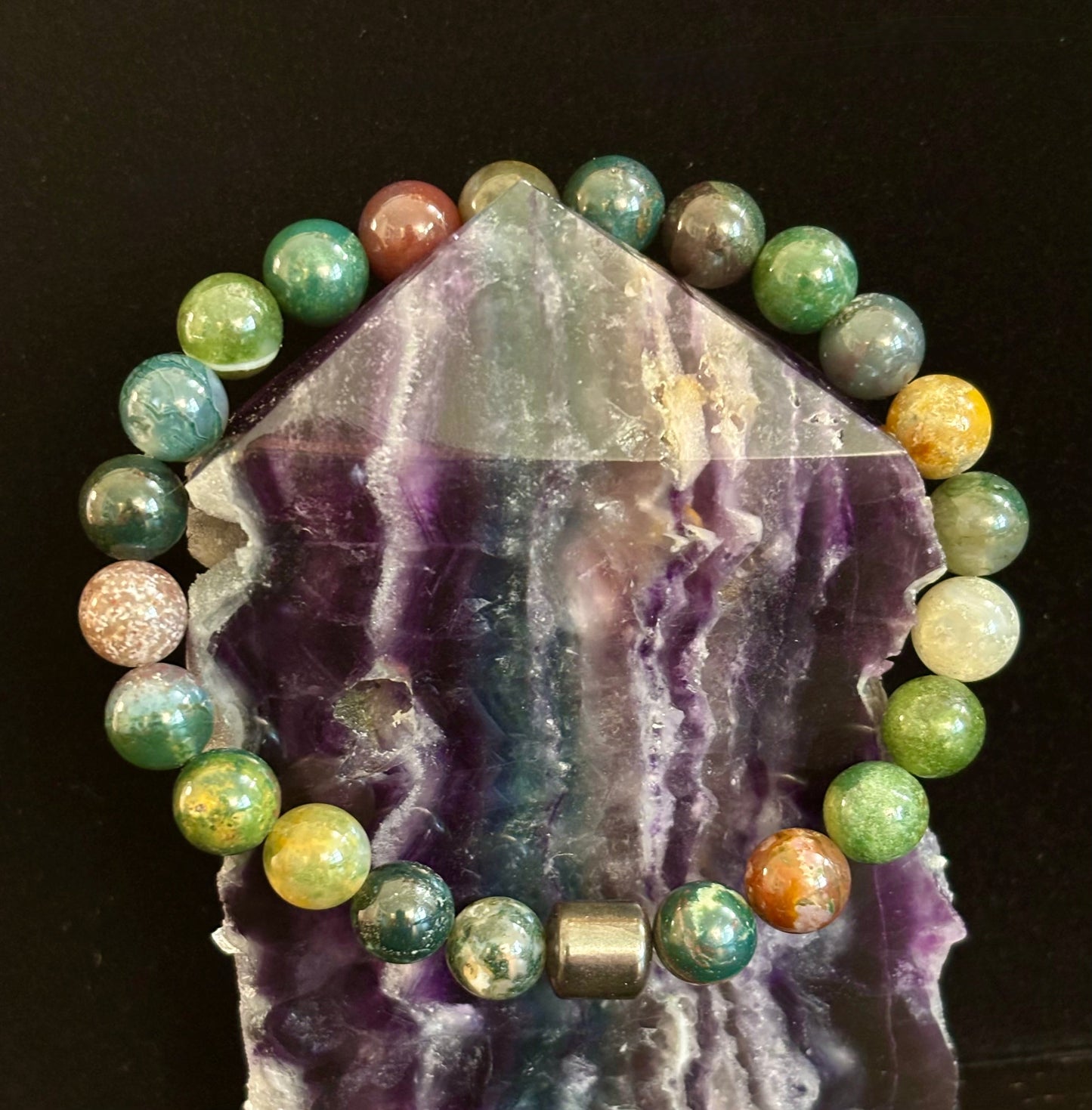 Colección Energía Terrestre – 6 opciones - Pulseras de piedra natural y cuentas magnéticas para muñecas medianas a grandes