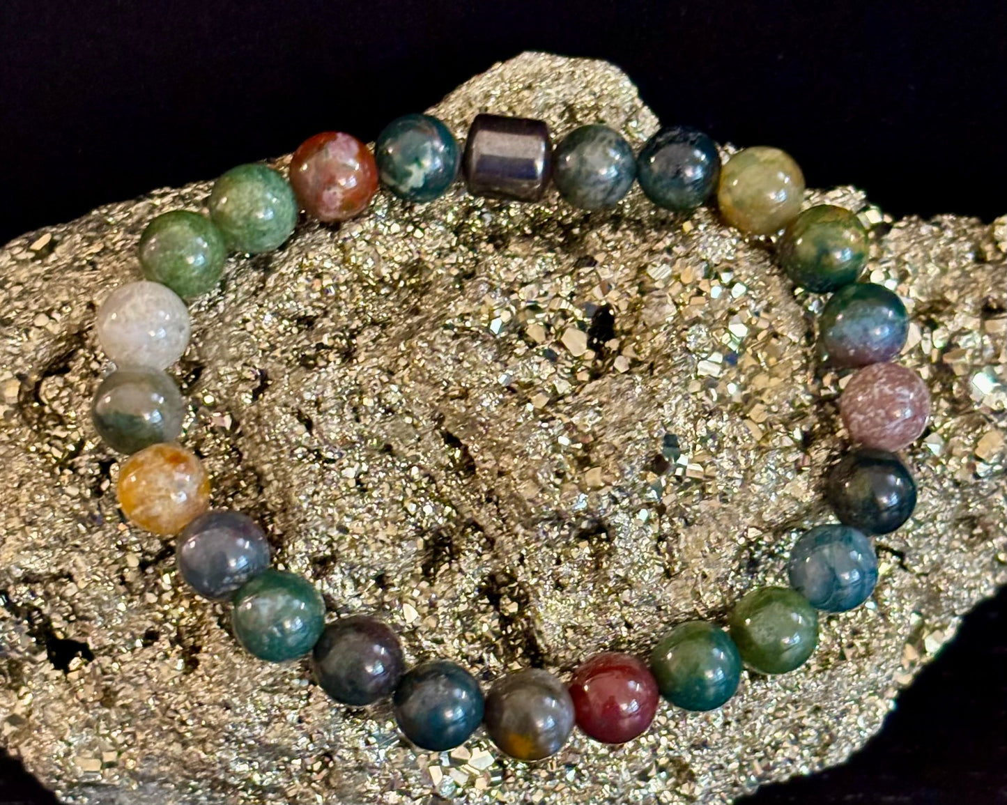 Colección Energía Terrestre – 6 opciones - Pulseras de piedra natural y cuentas magnéticas para muñecas medianas a grandes