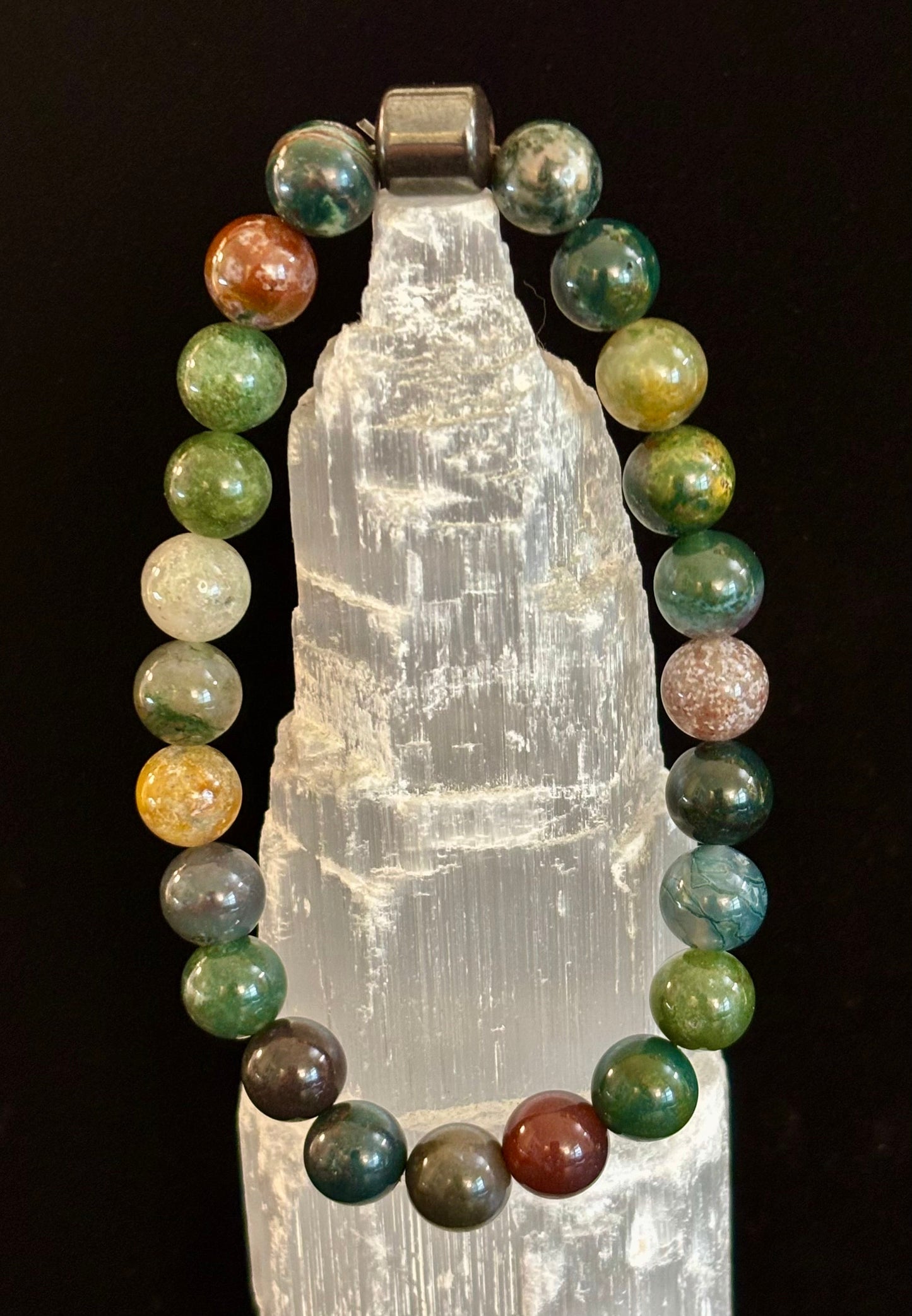 Colección Energía Terrestre – 6 opciones - Pulseras de piedra natural y cuentas magnéticas para muñecas medianas a grandes