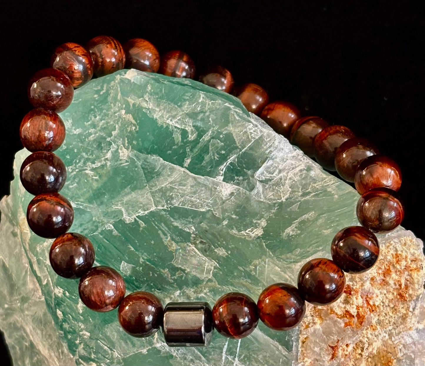 Colección Energía Terrestre – 6 opciones - Pulseras de piedra natural y cuentas magnéticas para muñecas medianas a grandes