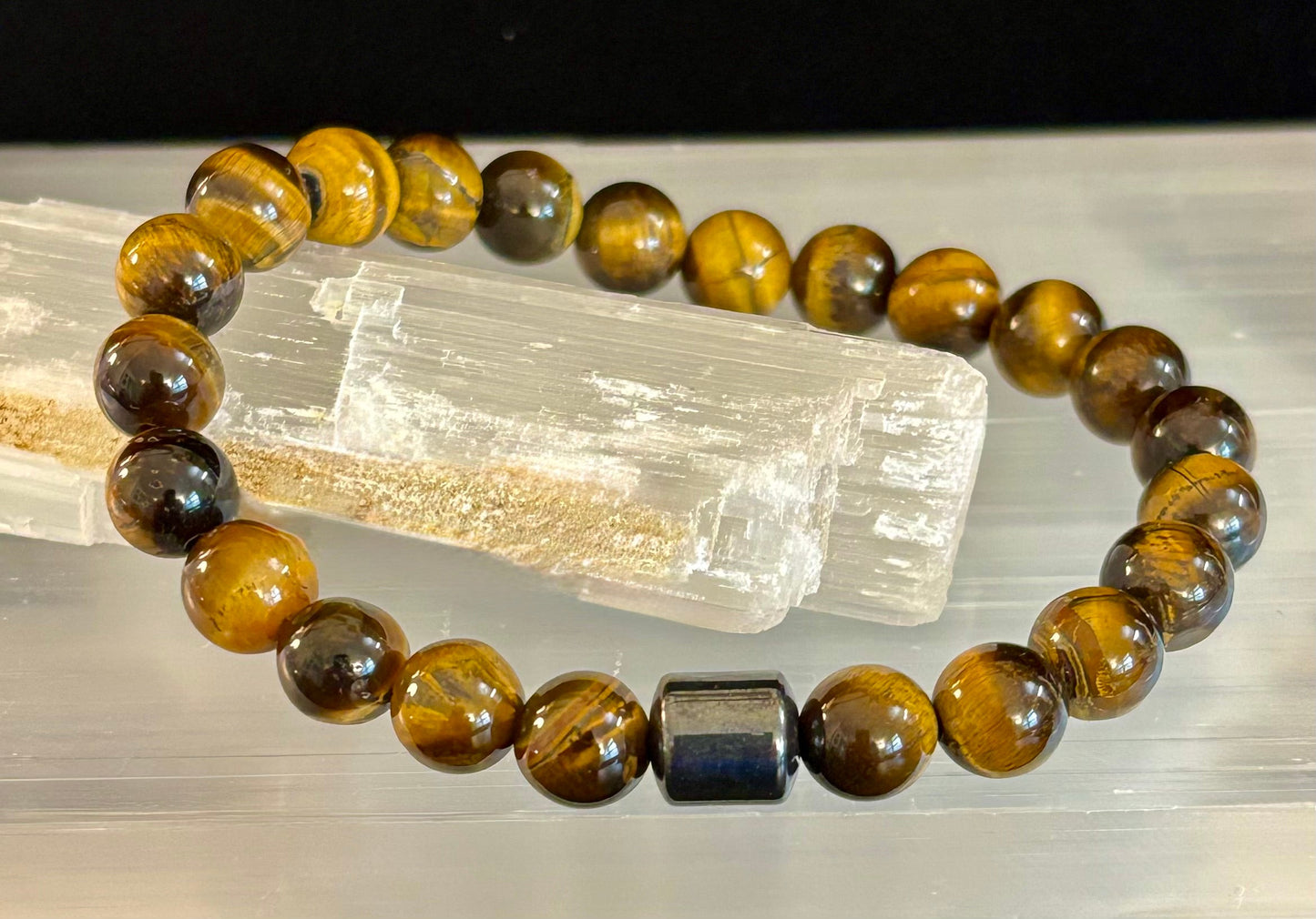 Colección Energía Terrestre – 6 opciones - Pulseras de piedra natural y cuentas magnéticas para muñecas medianas a grandes