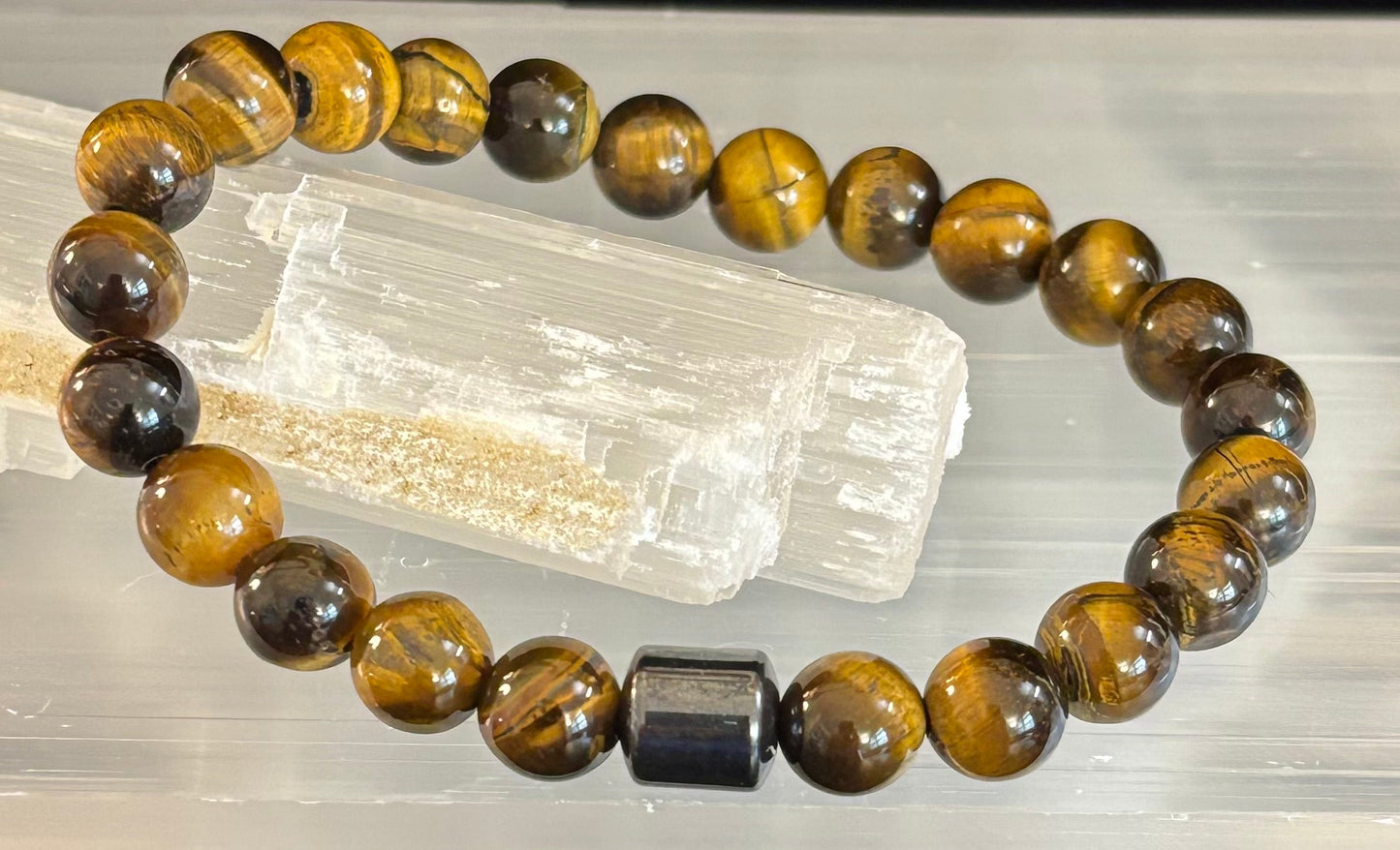 Colección Energía Terrestre – 6 opciones - Pulseras de piedra natural y cuentas magnéticas para muñecas medianas a grandes