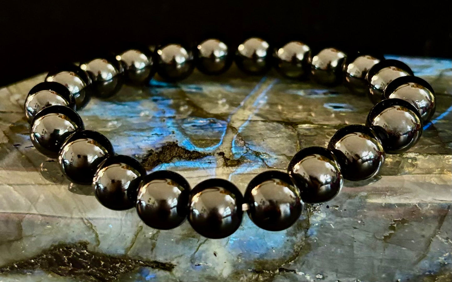 Pulsera de Obsidiana Negra con Cuentas - Enraizamiento, Protección y Paz Interior