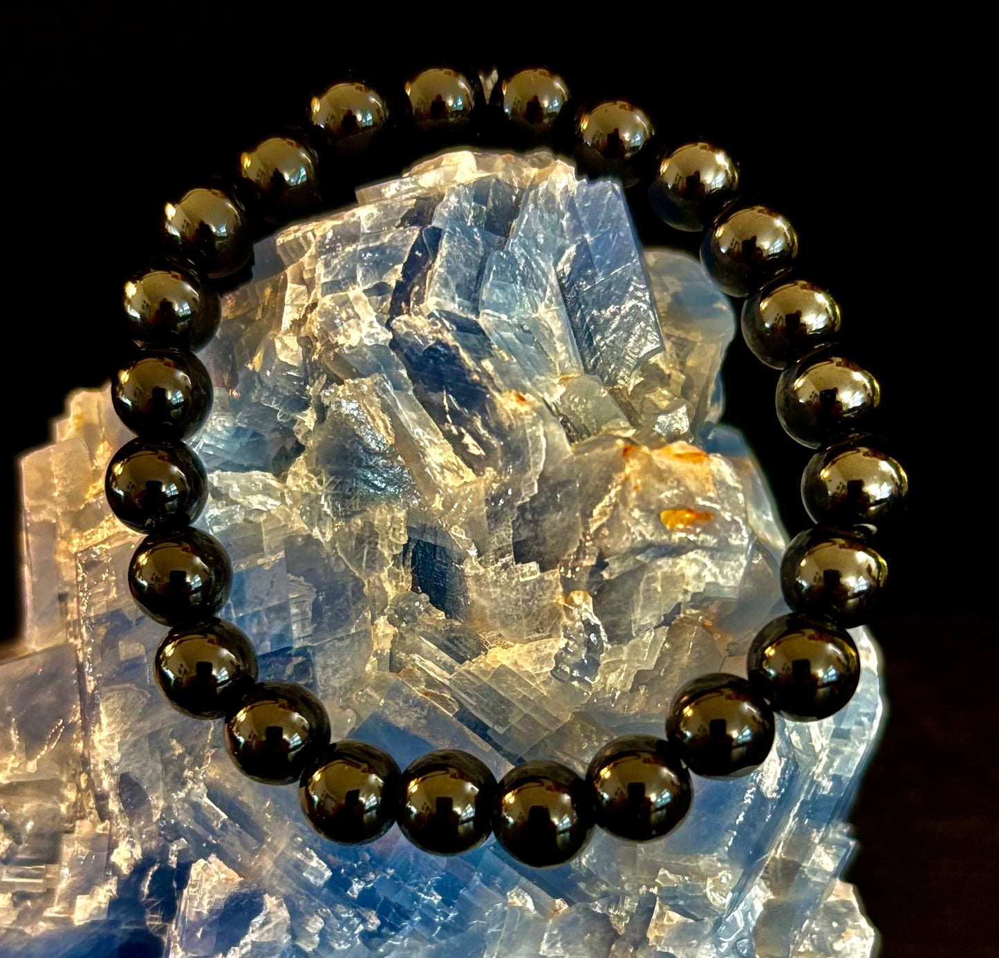 Pulsera de Obsidiana Negra con Cuentas - Enraizamiento, Protección y Paz Interior