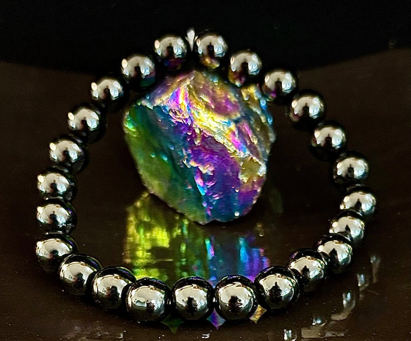 Pulsera de Obsidiana Negra con Cuentas - Enraizamiento, Protección y Paz Interior