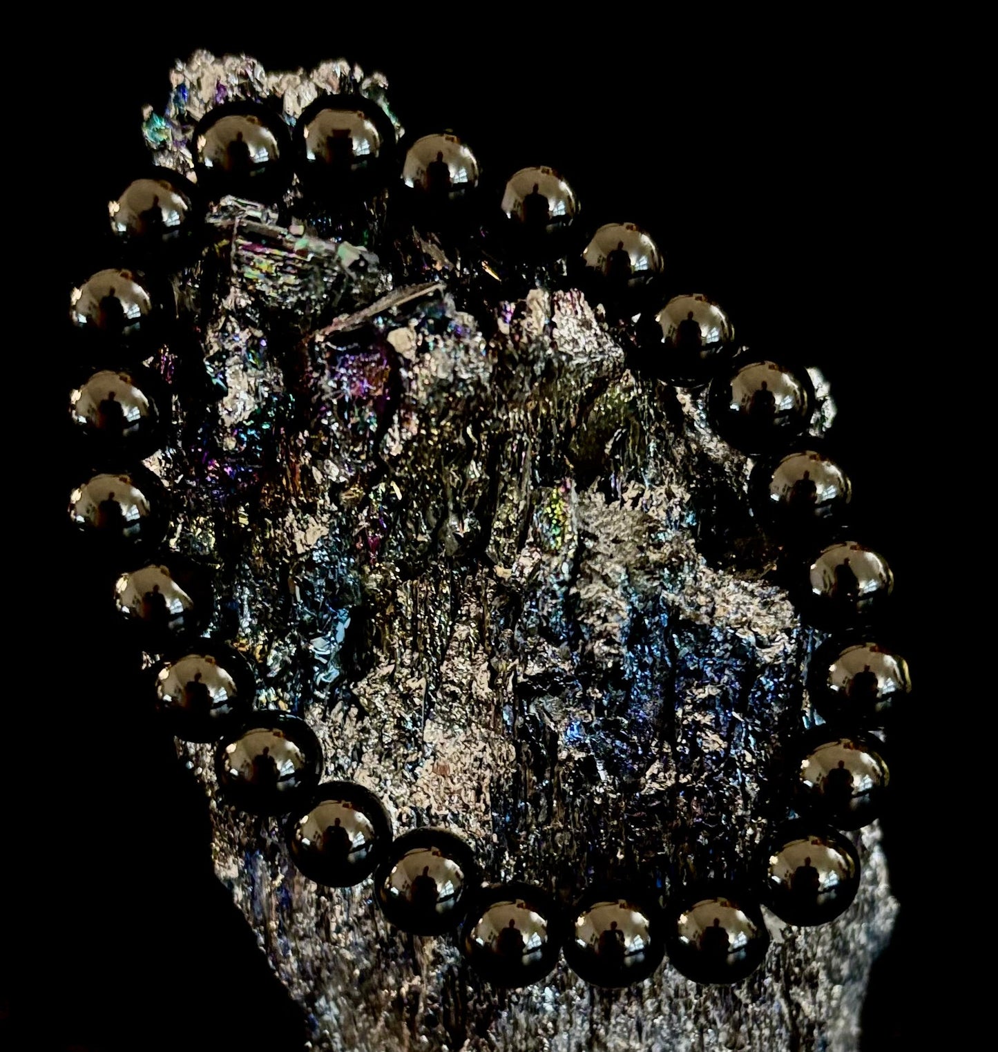 Pulsera de Obsidiana Negra con Cuentas - Enraizamiento, Protección y Paz Interior