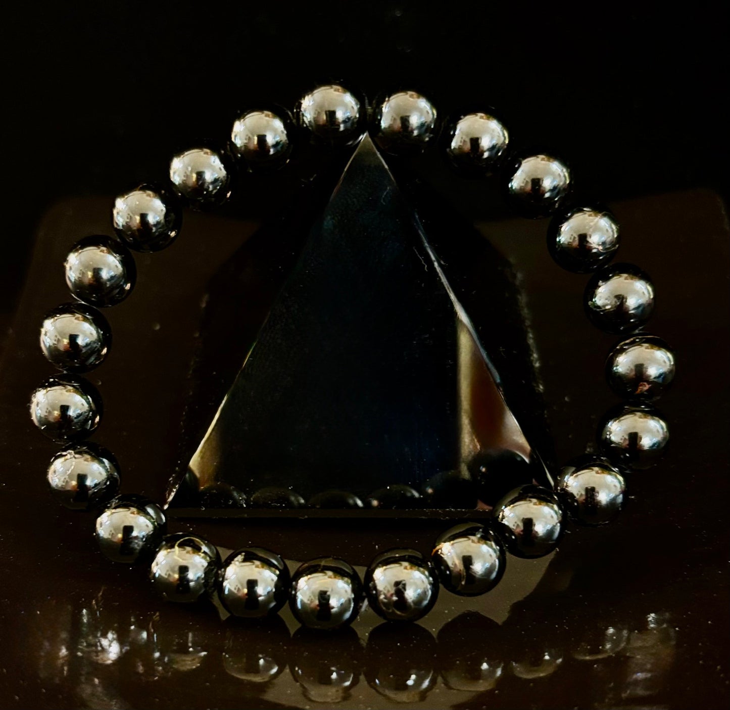 Pulsera de turmalina negra – Protección, conexión a tierra y escudo energético (para muñecas medianas a grandes)