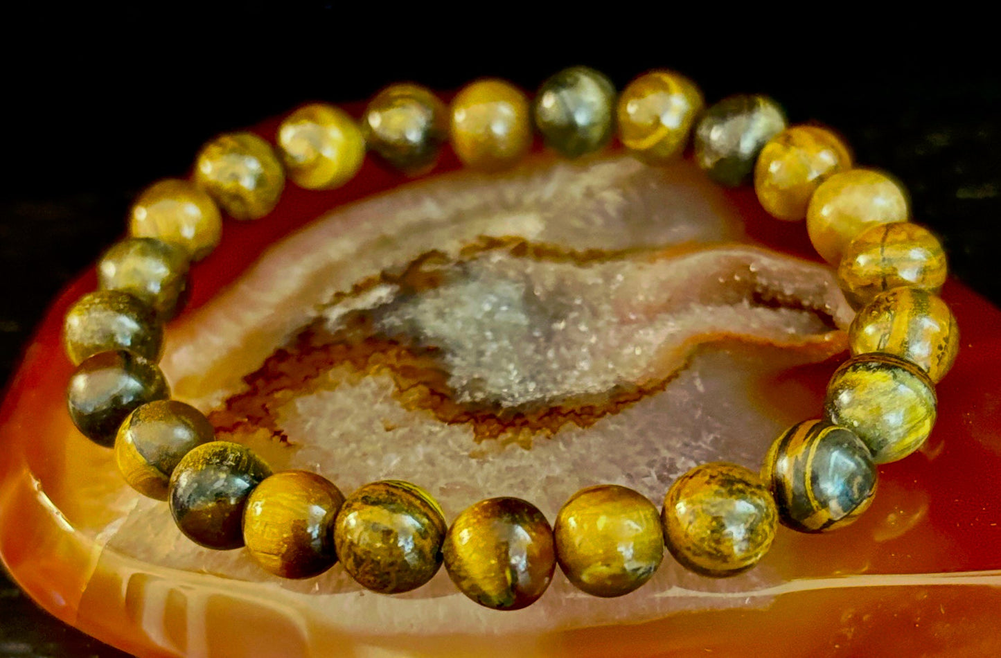 Pulsera de Hierro Tigre – Fuerza, Enfoque y Poder Arraigado (Muñecas Medianas a Grandes)