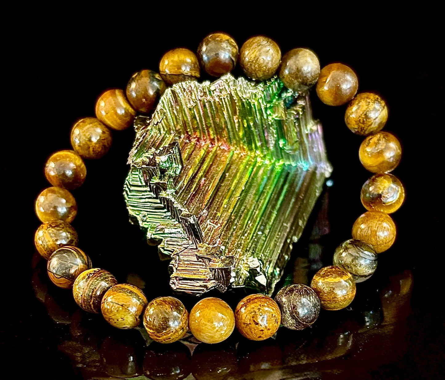 Pulsera de Hierro Tigre – Fuerza, Enfoque y Poder Arraigado (Muñecas Medianas a Grandes)
