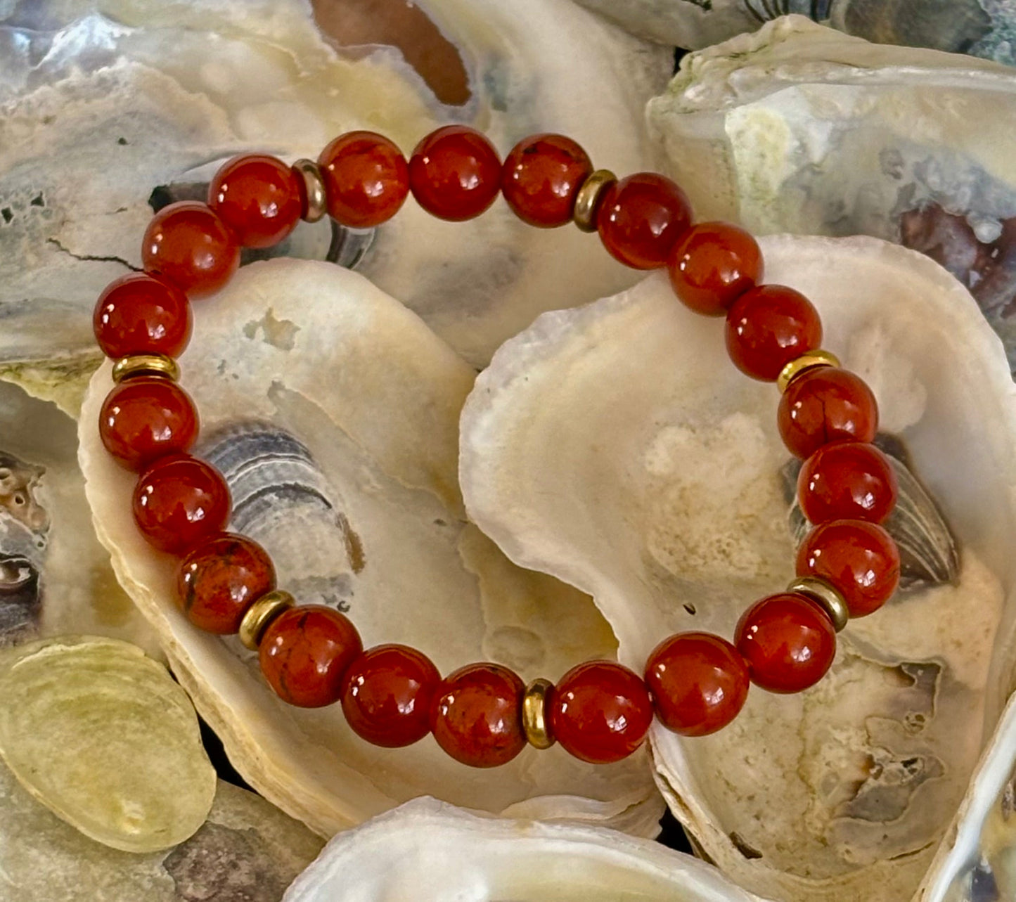 Pulsera de Empoderamiento de Cornalina y Jaspe Rojo – Confianza en Uno Mismo y Éxito
