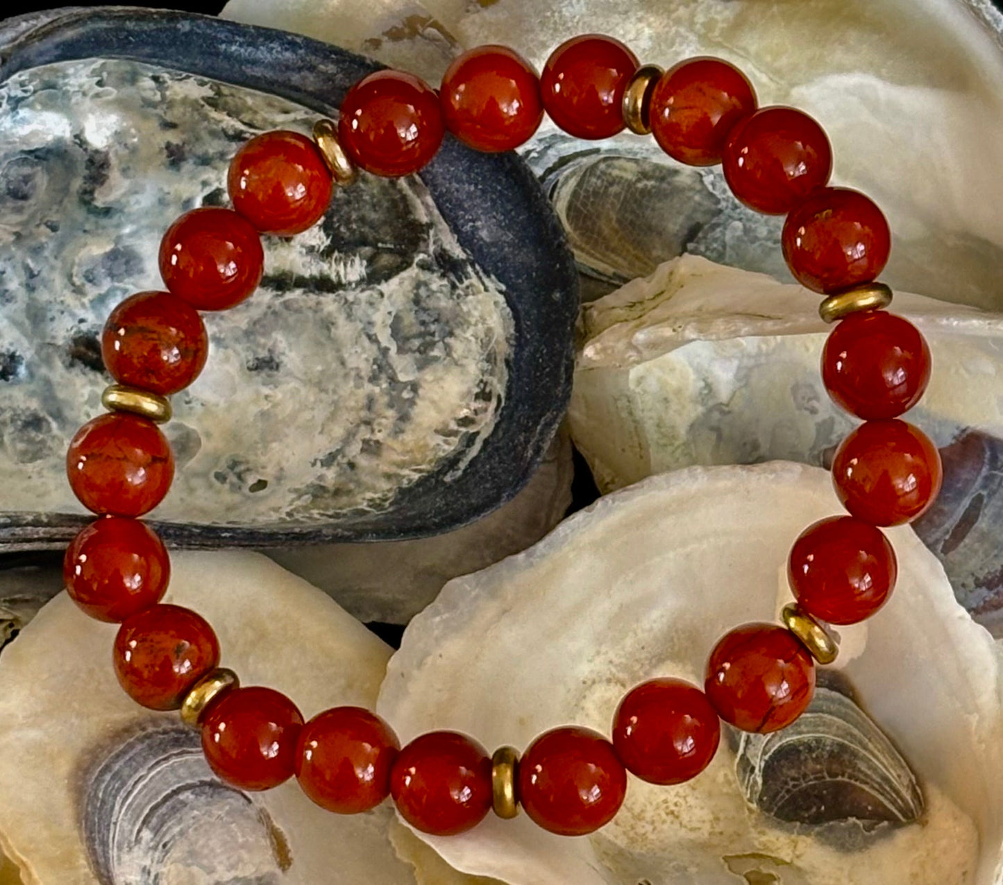 Pulsera de Empoderamiento de Cornalina y Jaspe Rojo – Confianza en Uno Mismo y Éxito
