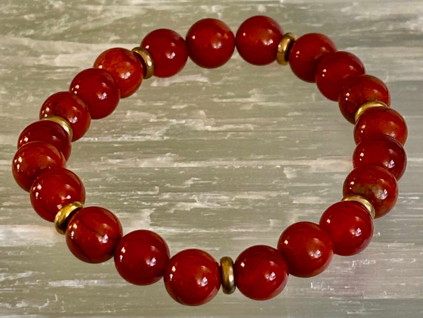 Pulsera de Empoderamiento de Cornalina y Jaspe Rojo – Confianza en Uno Mismo y Éxito