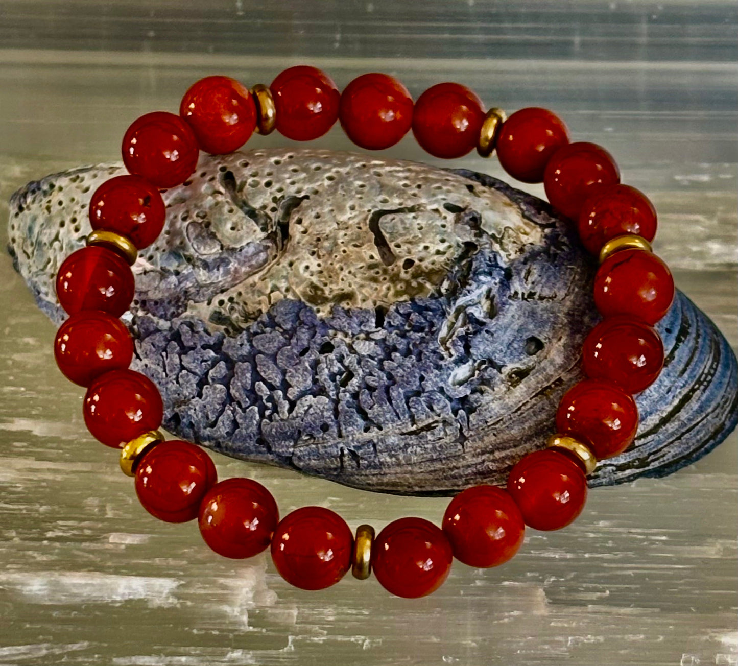 Pulsera de Empoderamiento de Cornalina y Jaspe Rojo – Confianza en Uno Mismo y Éxito