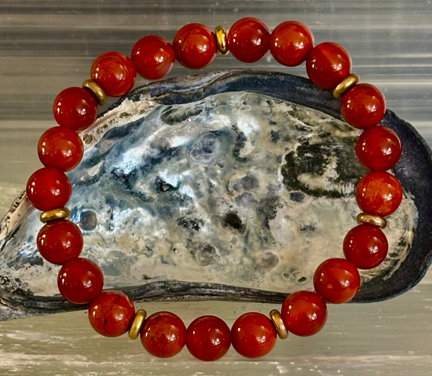 Pulsera de Empoderamiento de Cornalina y Jaspe Rojo – Confianza en Uno Mismo y Éxito