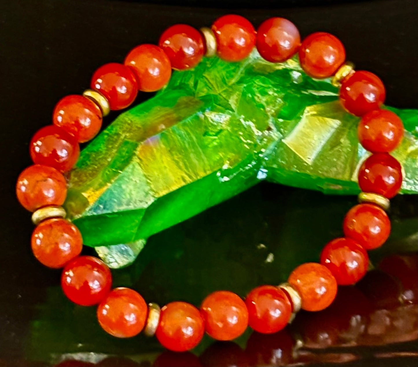 Pulsera de Empoderamiento de Cornalina y Jaspe Rojo – Confianza en Uno Mismo y Éxito