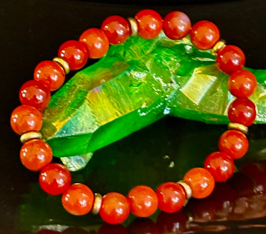 Pulsera de Empoderamiento de Cornalina y Jaspe Rojo – Confianza en Uno Mismo y Éxito
