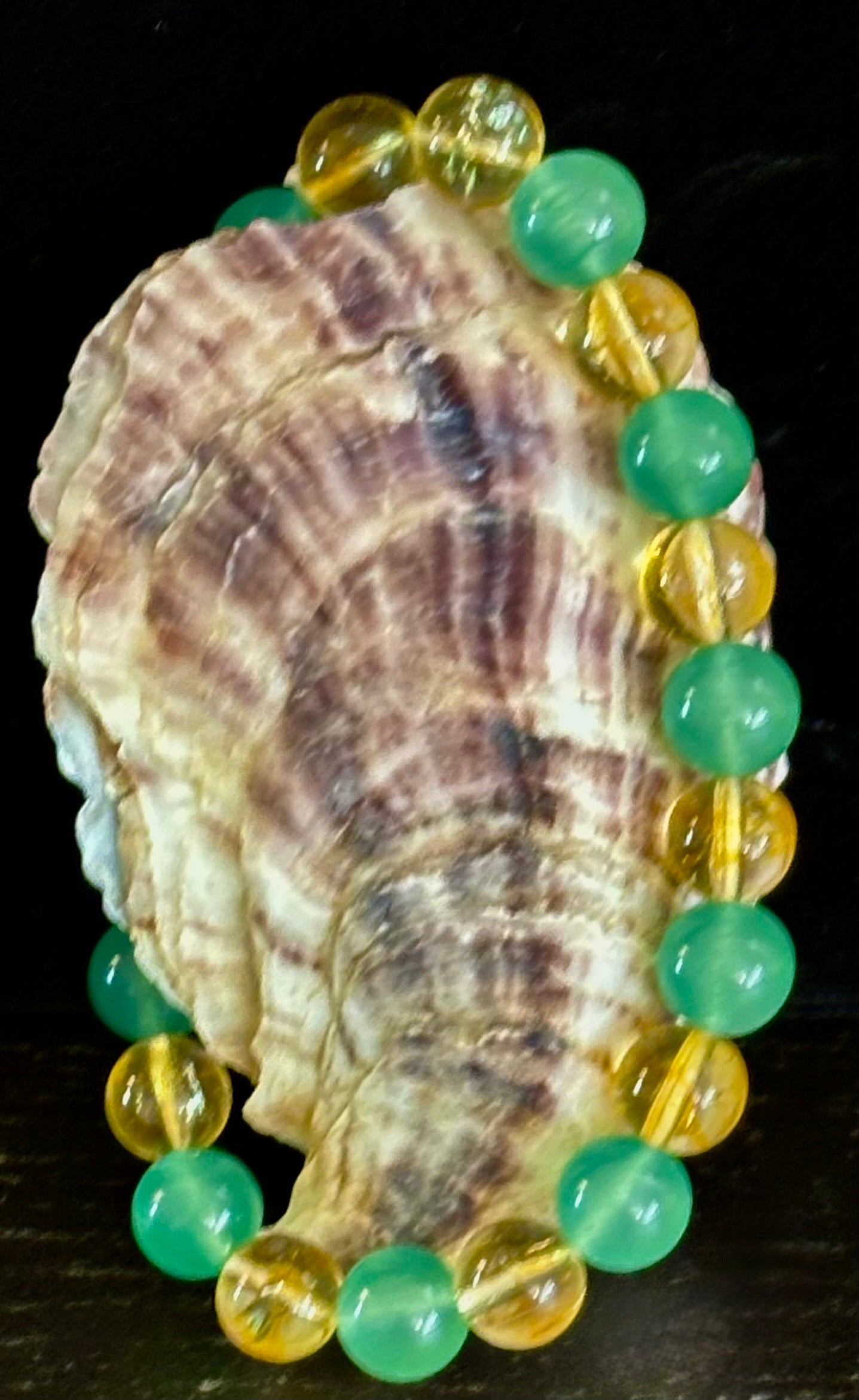 Pulsera de piedra natural de citrino y aventurina verde
