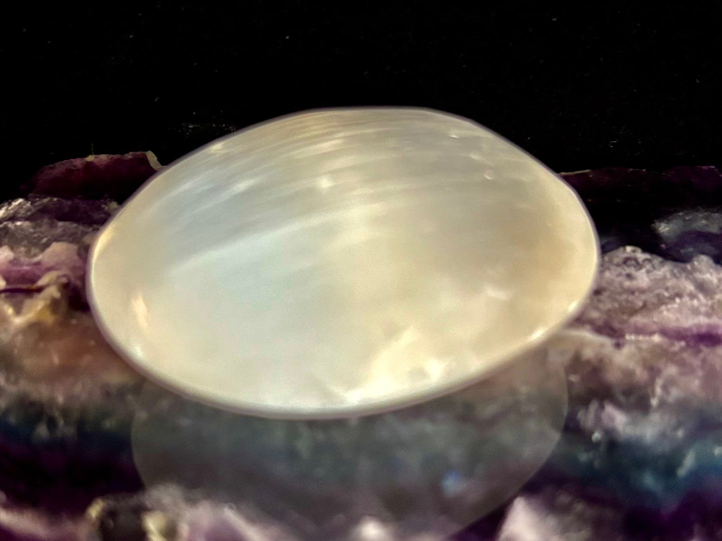 Piedra de palma de selenita – 4 cm (1.57") – Cristal limpiador de aura para sanación energética y claridad