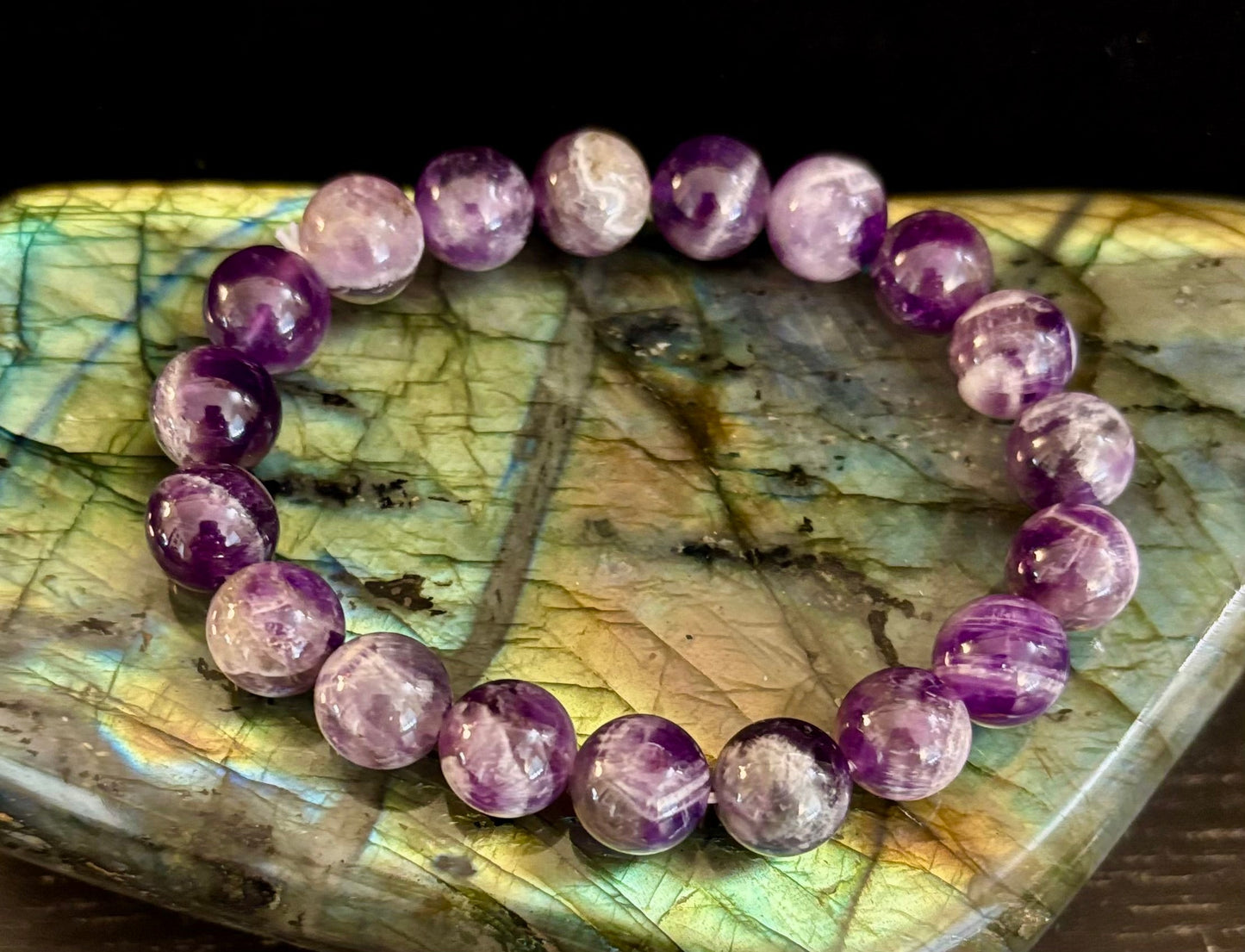 Pulsera Curativa de Amatista Natural – Cuentas de 8mm, 10mm o 12mm