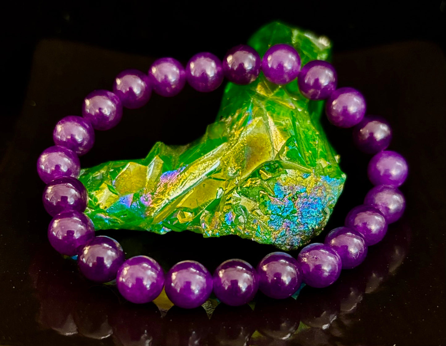 Pulsera Curativa de Amatista Natural – Cuentas de 8mm, 10mm o 12mm