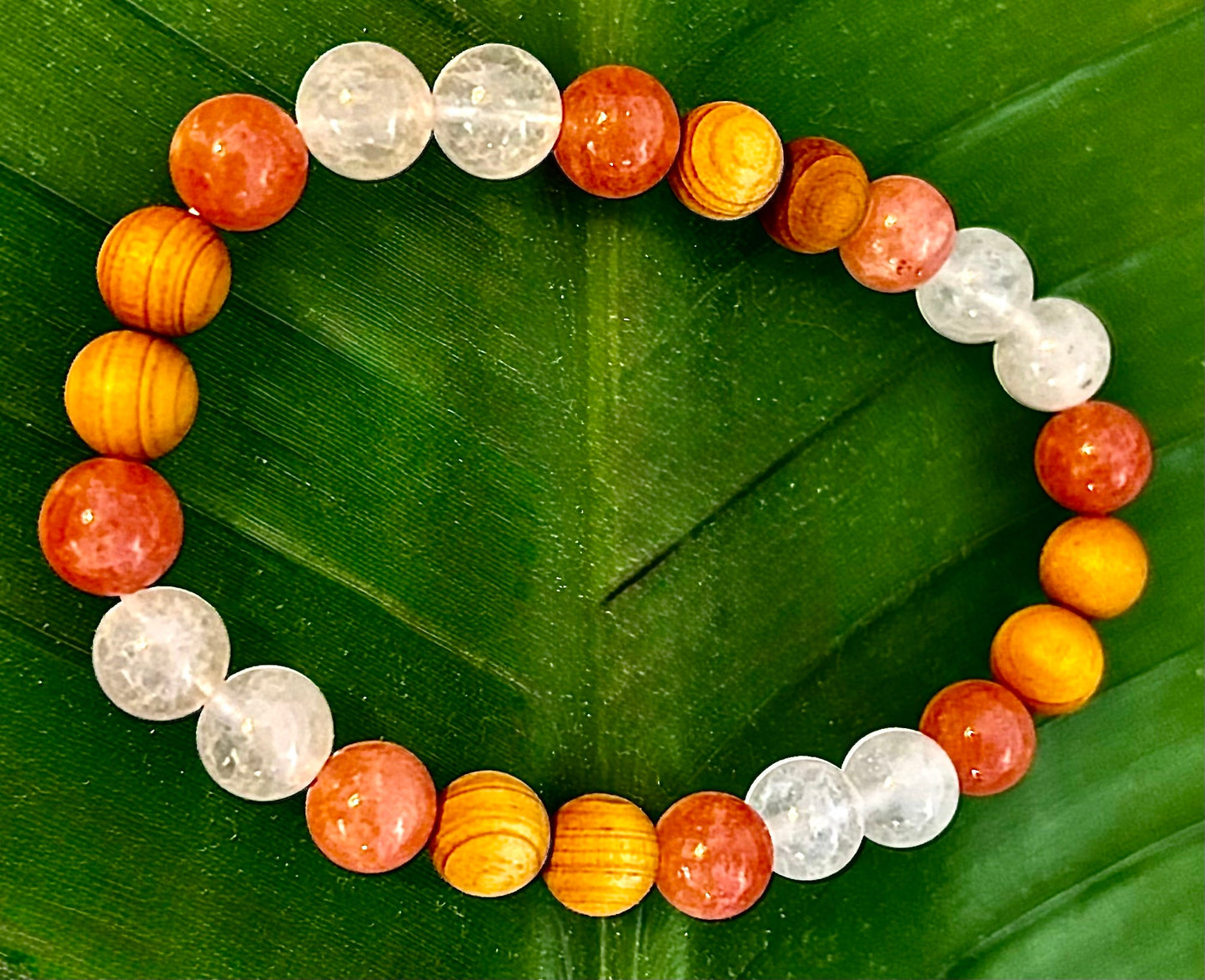 Pulsera de intuición y limpieza de aura de bruja blanca – Palo Santo, Selenita y Cuarzo Ahumado