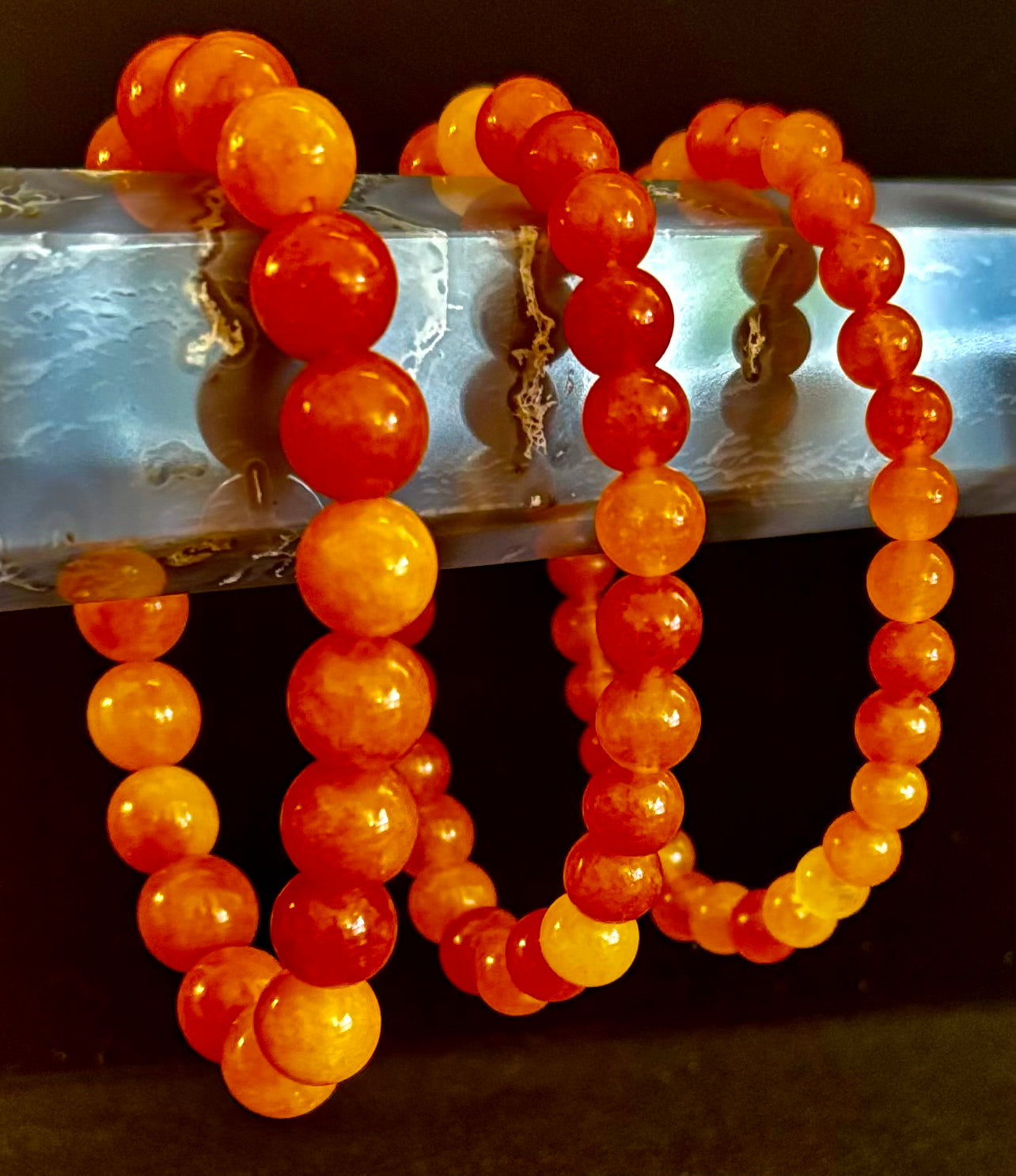 Pulsera de cristal de piedra solar naranja – Alegría, confianza y curación del chakra solar