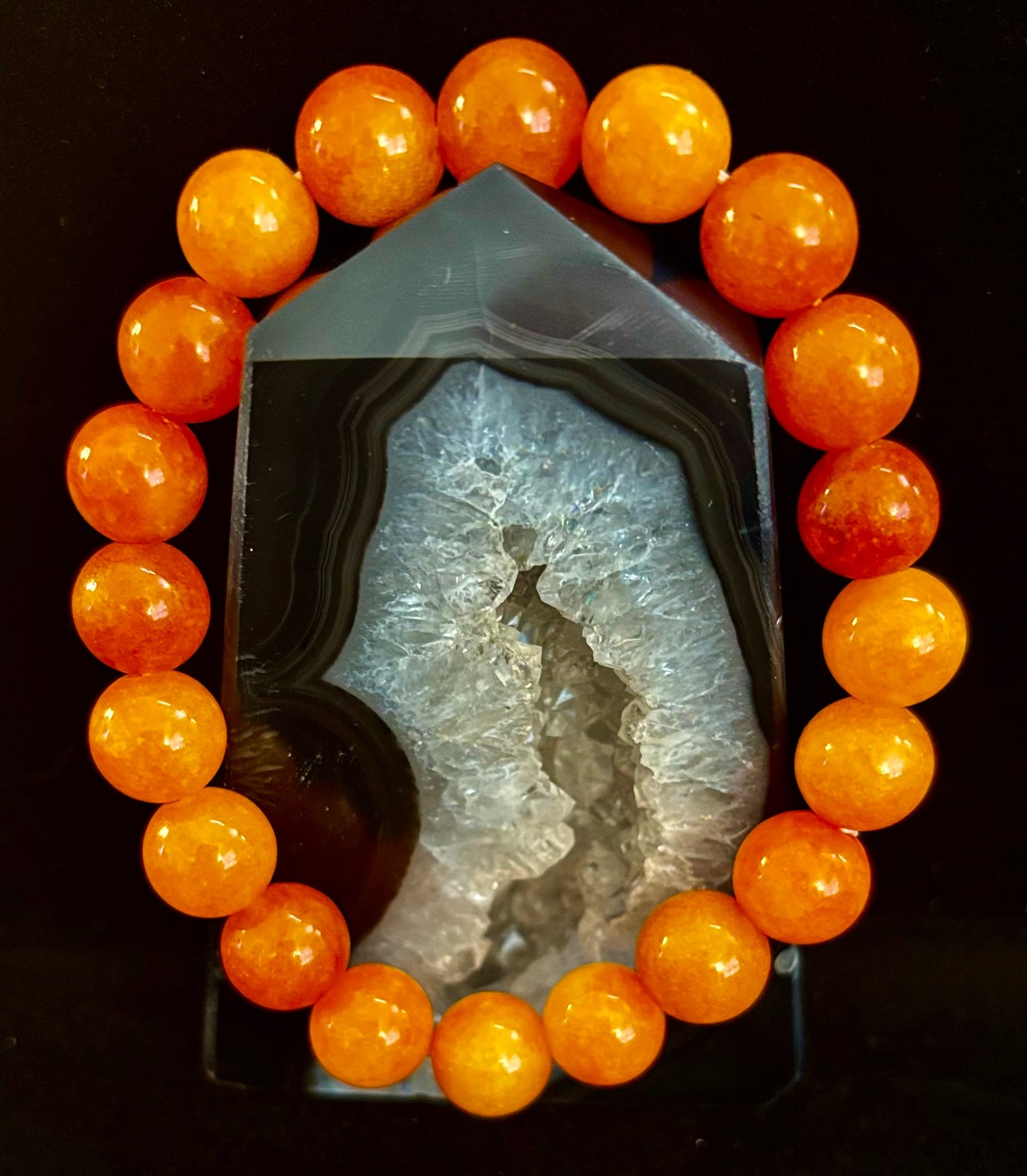 Pulsera de cristal de piedra solar naranja – Alegría, confianza y curación del chakra solar
