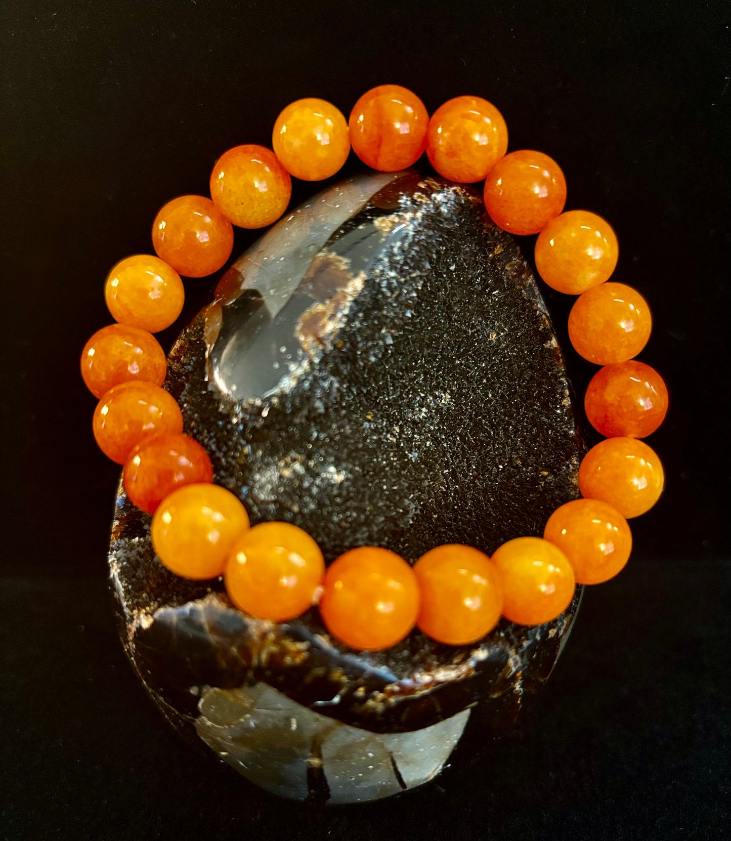 Pulsera de cristal de piedra solar naranja – Alegría, confianza y curación del chakra solar