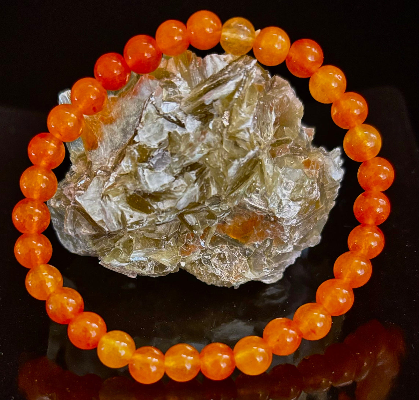 Pulsera de cristal de piedra solar naranja – Alegría, confianza y curación del chakra solar