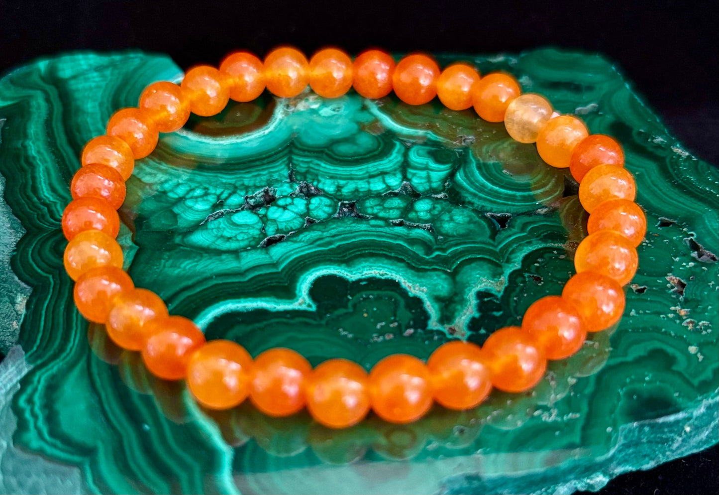 Pulsera de cristal de piedra solar naranja – Alegría, confianza y curación del chakra solar