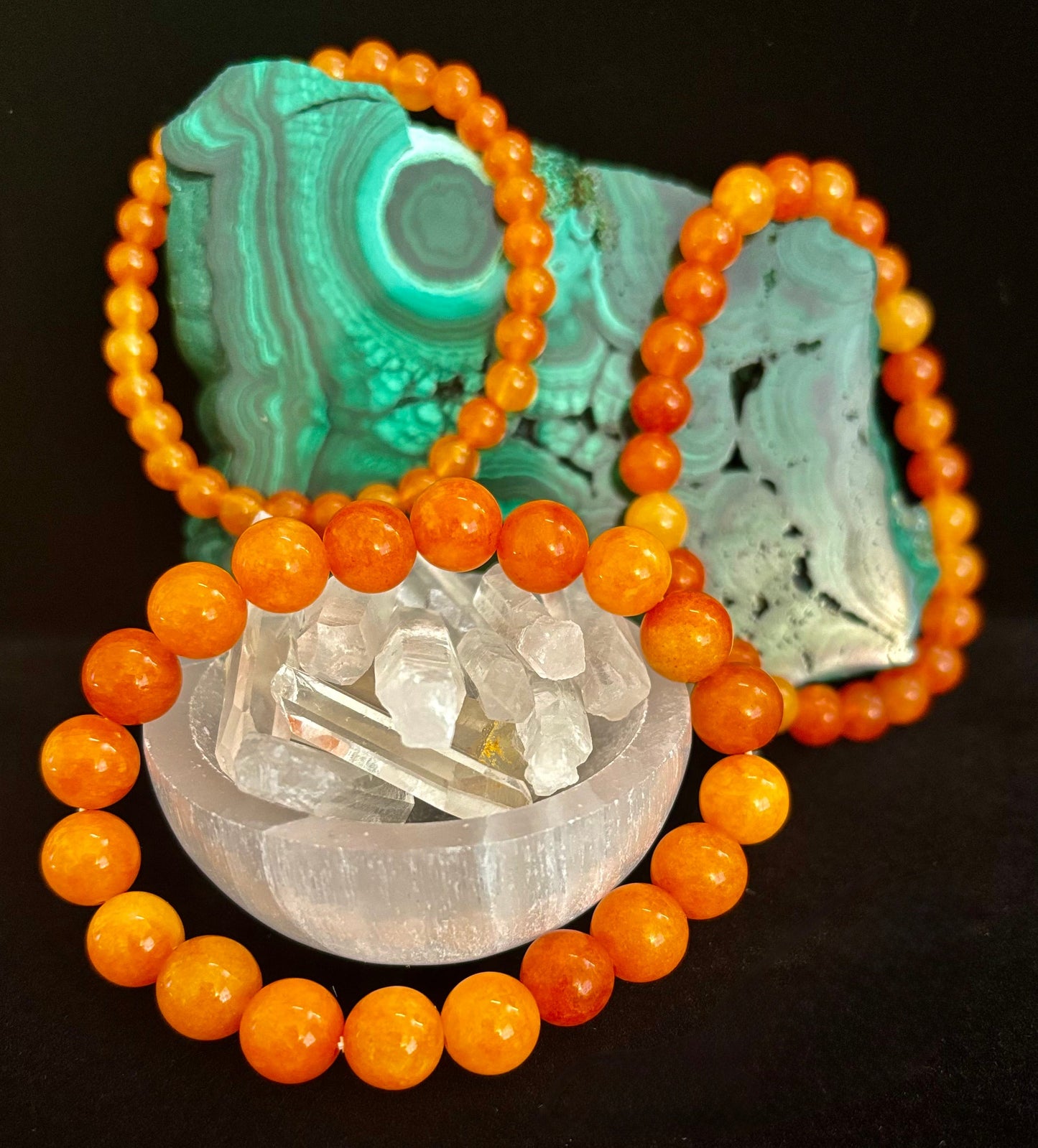 Pulsera de cristal de piedra solar naranja – Alegría, confianza y curación del chakra solar